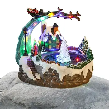 Christmas Music Box | USB Laadimine Hõõguv Vaik Pöörleva Ornament koos Purskkaevu | Akuga Decors koos Jõulupuu